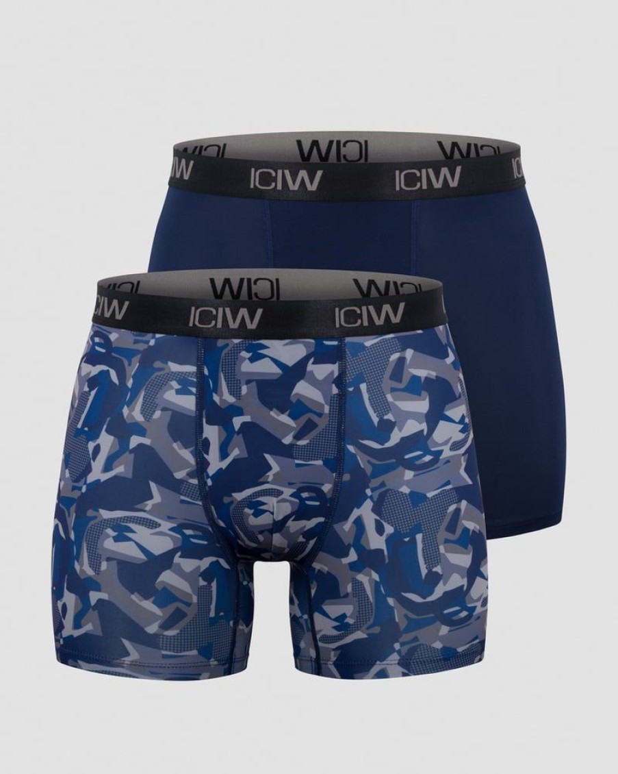 Miehet ICIW Alusvaatteet | Sport Boxer 2-Pack Navy/Grey