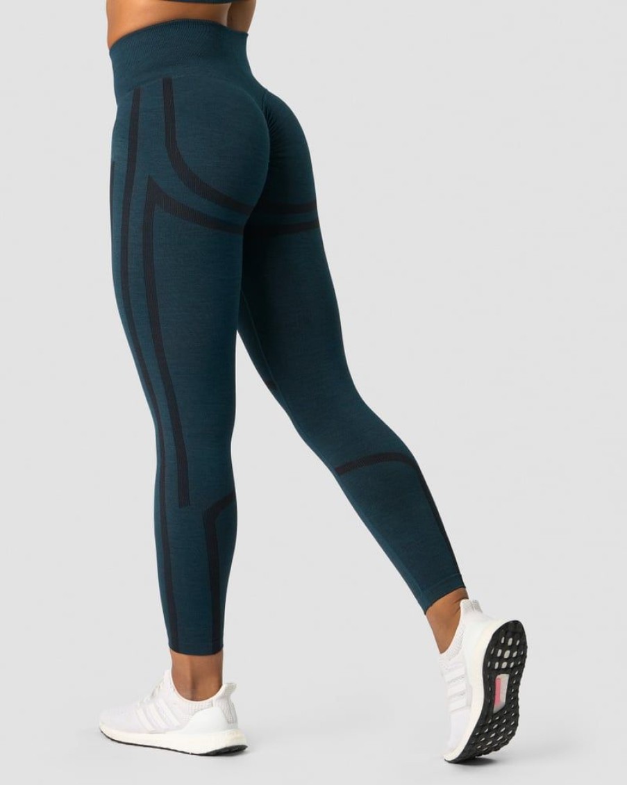 Naiset ICIW Trikoot & Leggingsit | Rush Seamless Tights Dk Teal