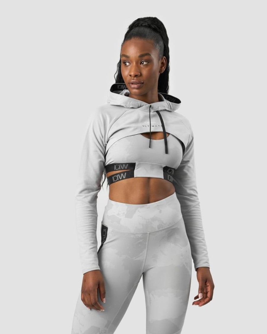 Naiset ICIW Pitkahihaiset Paidat | Ultimate Training Cropped Hoodie Light Grey