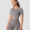 Naiset ICIW Seamless | Define Seamless Cropped T-Shirt Taupe Melange Wmn