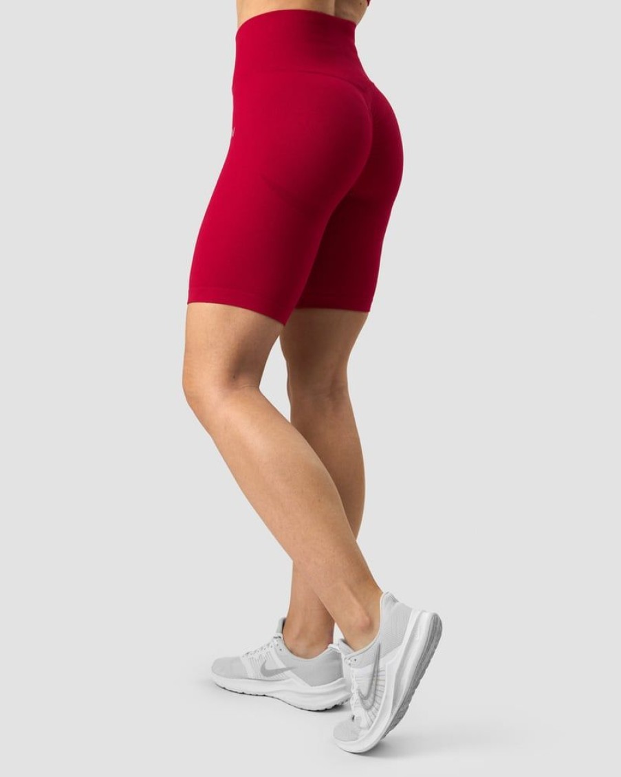 Naiset ICIW Seamless | Scrunch Seamless Biker Shorts Deep Red