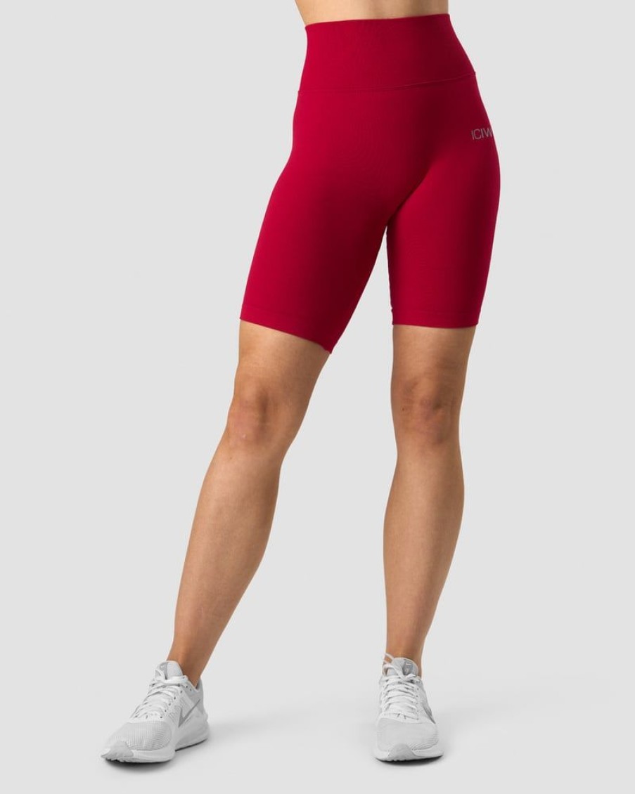 Naiset ICIW Seamless | Scrunch Seamless Biker Shorts Deep Red