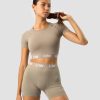 Naiset ICIW Seamless | Define Seamless Logo T-Shirt Crop Top Taupe