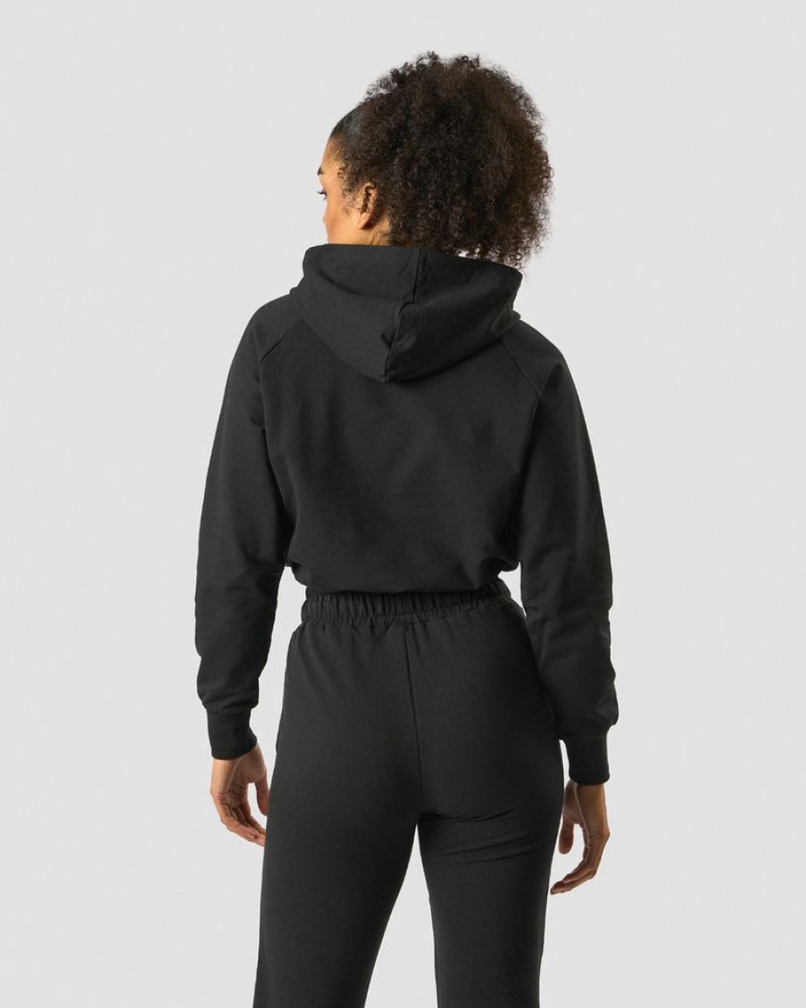 Naiset ICIW Pitkahihaiset Paidat | Adjustable Cropped Hoodie Black Wmn