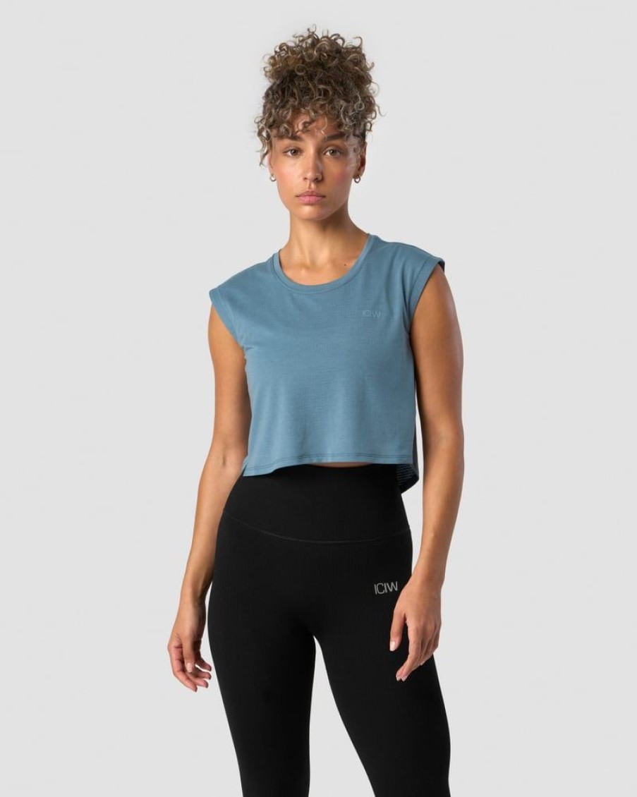 Naiset ICIW Topit | Stride Cropped Tank Wmn Steel Blue