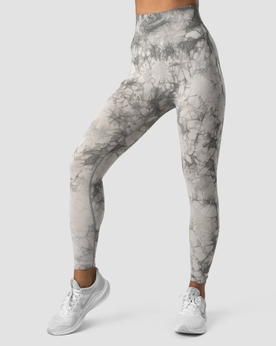 Naiset ICIW Trikoot & Leggingsit | Define Seamless Tie Dye Tights Grey