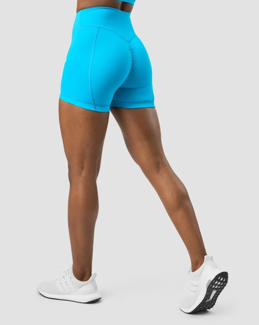 Naiset ICIW Shortsit | Scrunch V-Shape Tight Shorts Blue