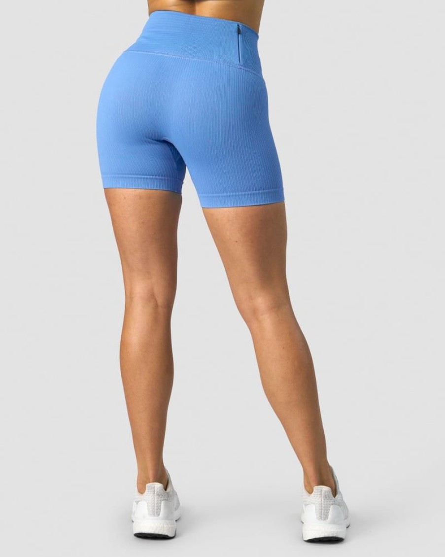 Naiset ICIW Seamless | Ribbed Define Seamless Pocket Shorts Pacific Blue