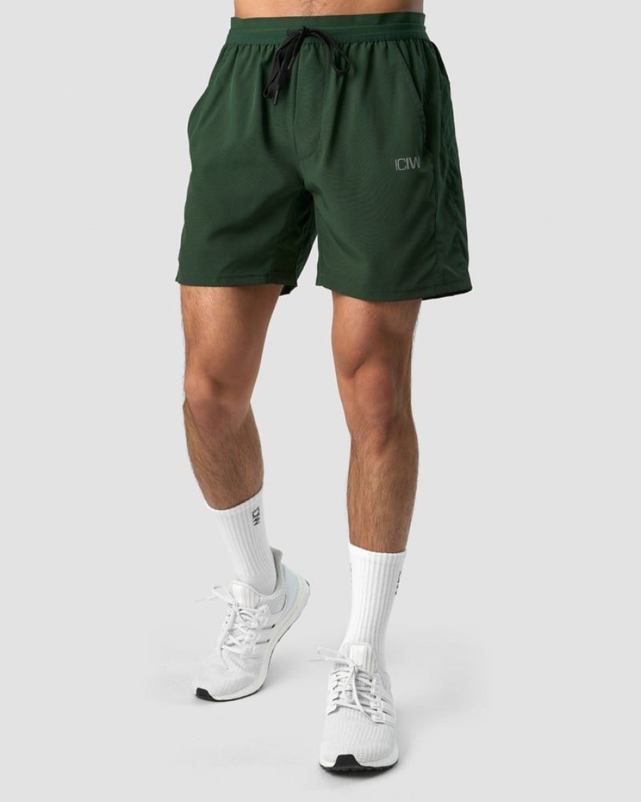 Miehet ICIW Shortsit | Workout 2-In-1 Shorts Dk Green Men