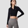 Naiset ICIW Pitkahihaiset Paidat | Define Cropped 1/4 Zip Black