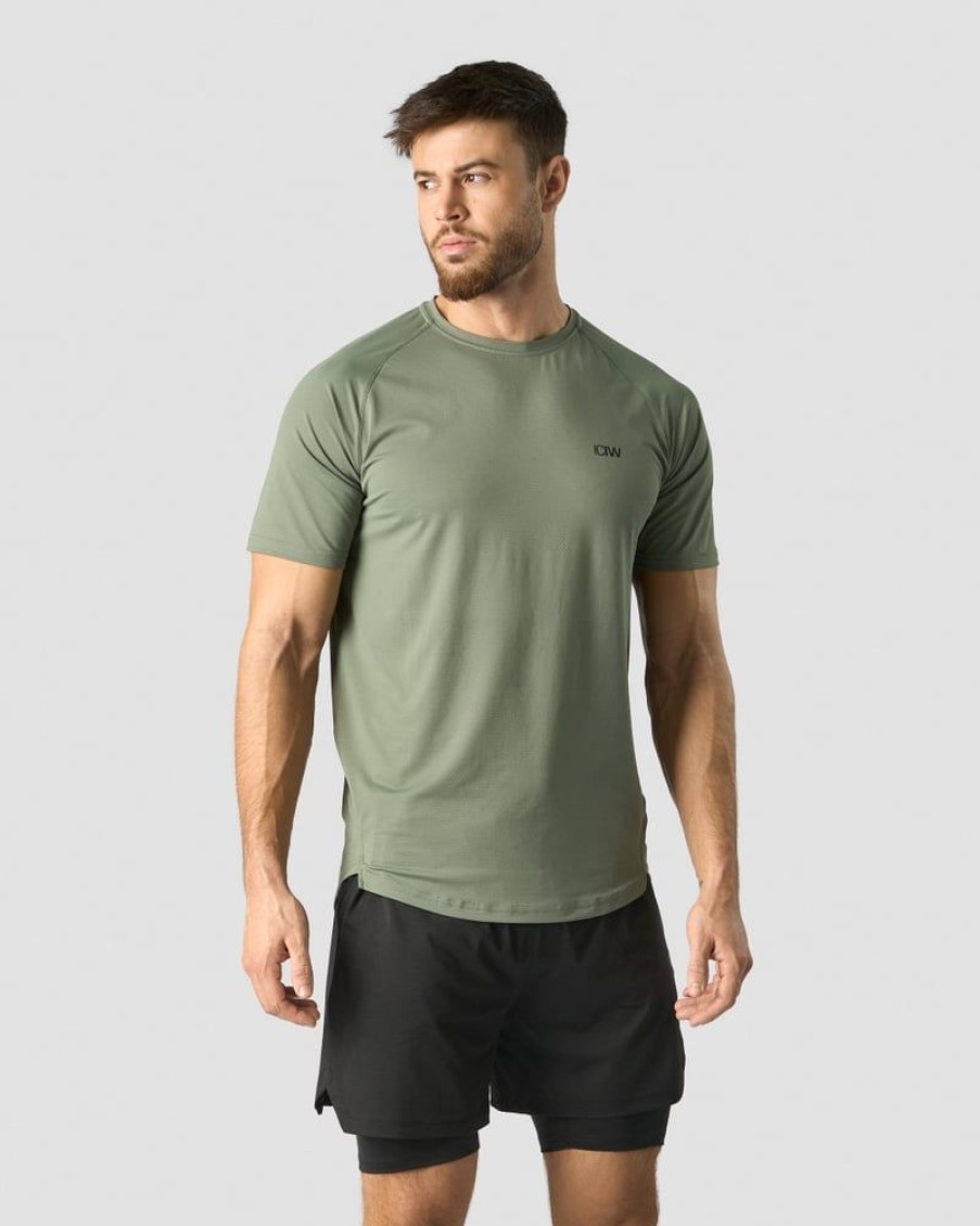 Miehet ICIW T-Paidat | Stride Raglan T-Shirt Men Sea Green