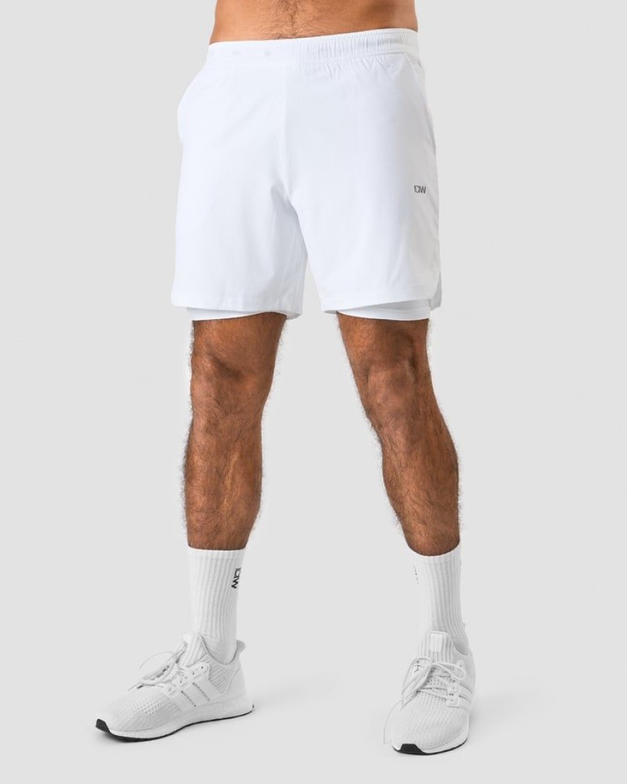 Miehet ICIW Shortsit | Training 2-In-1 Shorts White