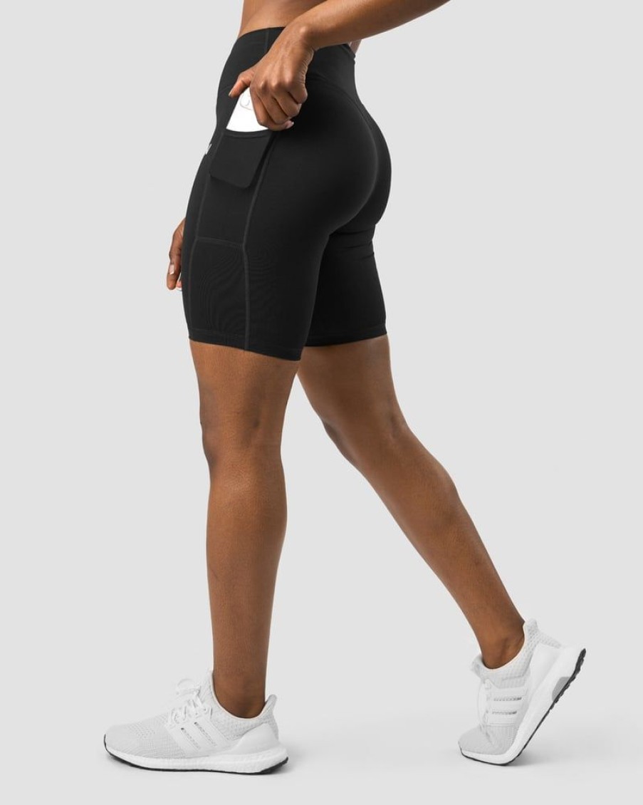 Naiset ICIW Shortsit | Classic Pocket Biker Shorts Black Wmn