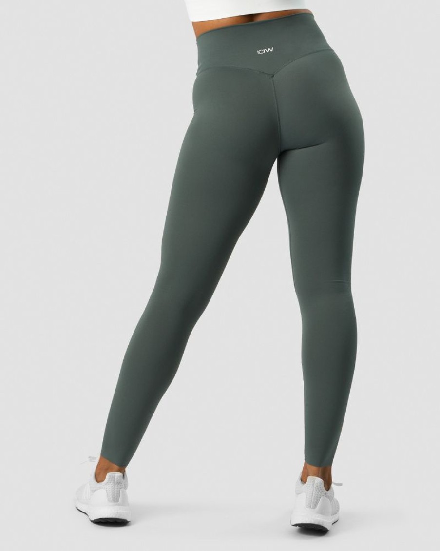 Naiset ICIW Trikoot & Leggingsit | Nimble V-Shape Tights Elm Green