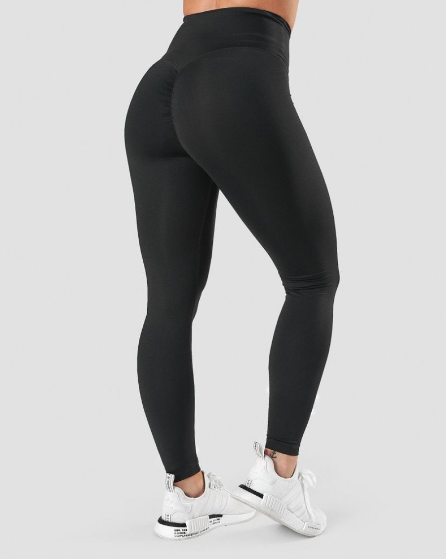 Naiset ICIW Trikoot & Leggingsit | Scrunch V-Shape Tights Black Wmn