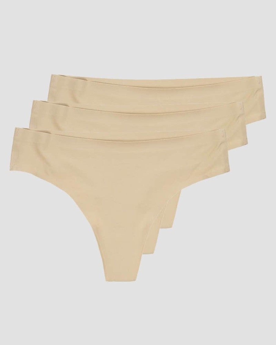 Naiset ICIW Alusvaatteet | Invisible Thong 3-Pack Beige