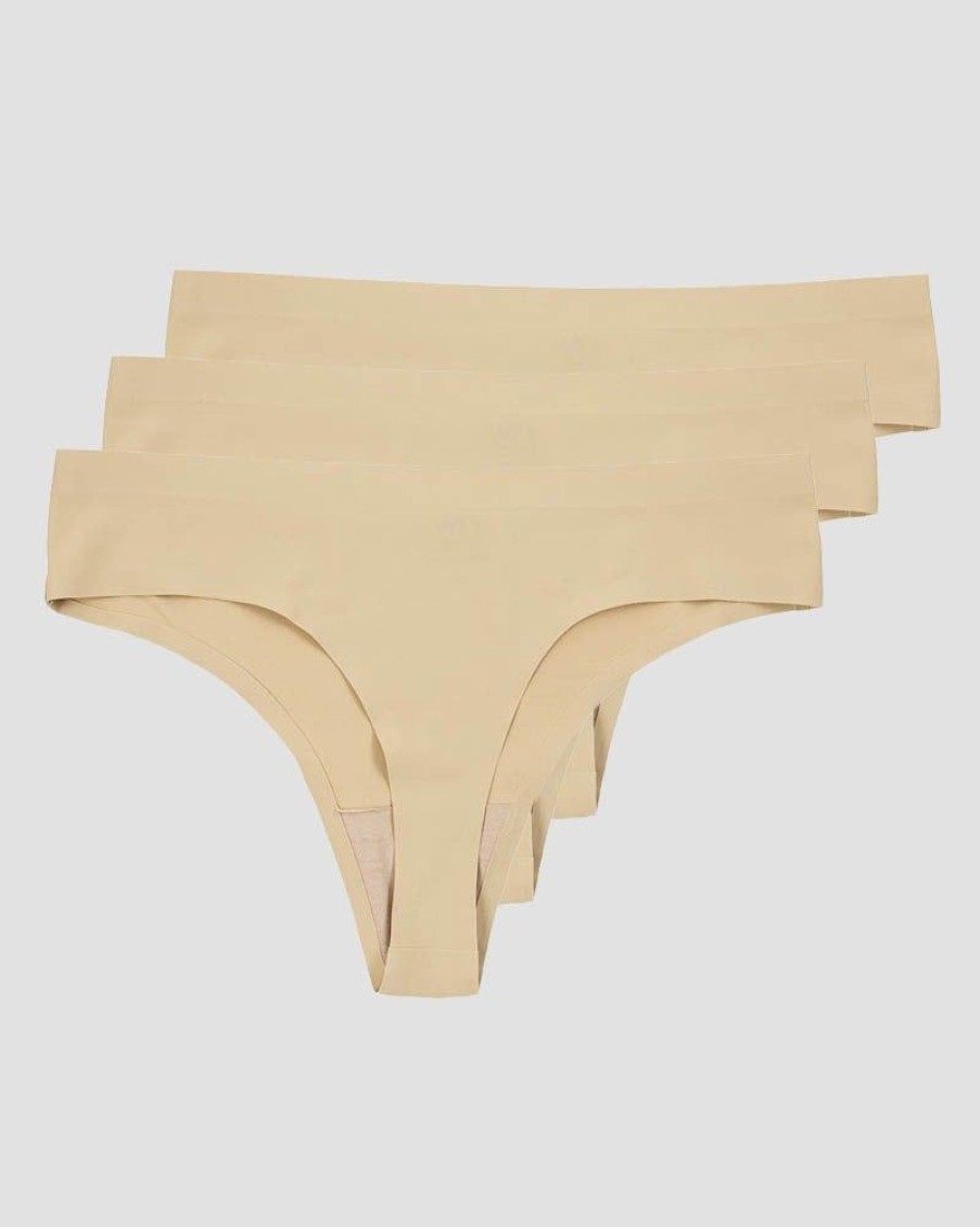 Naiset ICIW Alusvaatteet | Invisible Thong 3-Pack Beige