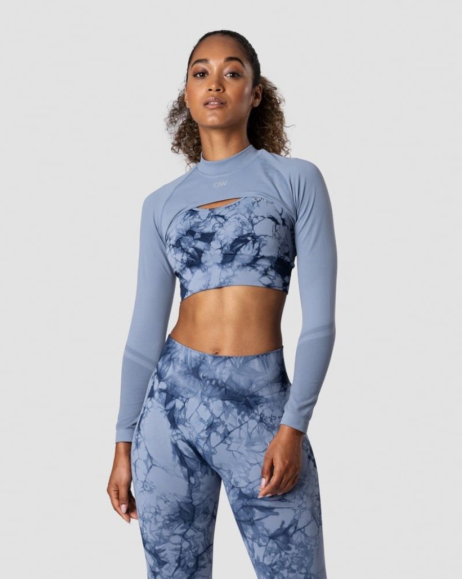 Naiset ICIW Seamless | Define Seamless Ls Shoulder Top Urban Blue