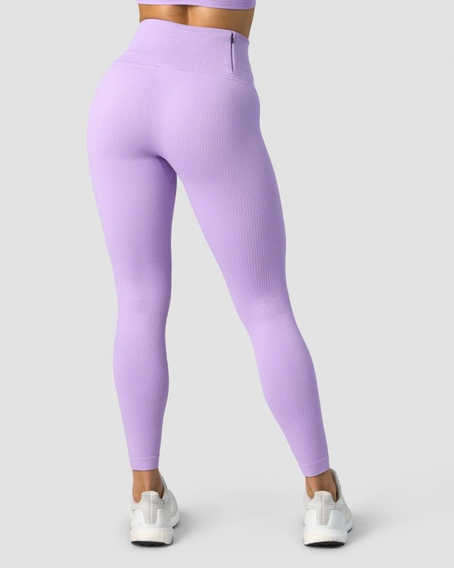 Naiset ICIW Trikoot & Leggingsit | Ribbed Define Seamless Pocket Tights Lavender