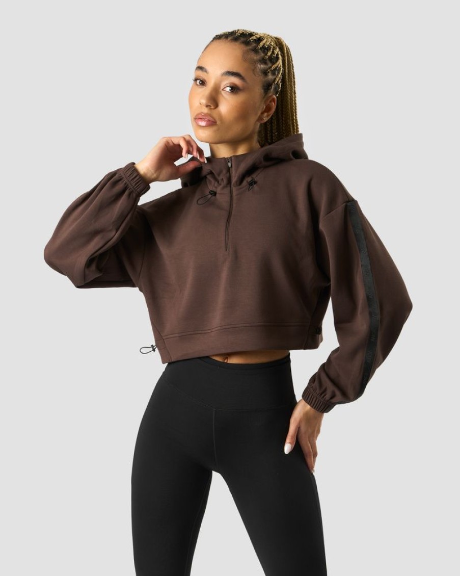 Naiset ICIW Pitkahihaiset Paidat | Stance Cropped Hoodie Wmn Dark Brown