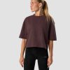 Naiset ICIW T-Paidat | Everyday Cotton Cropped T-Shirt Burgundy