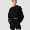 Naiset ICIW Pitkahihaiset Paidat | Soft Knit Oversized Cropped Crewneck Black