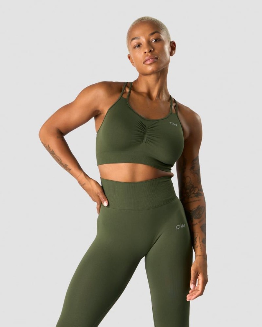 Naiset ICIW Urheiluliivit | Define Seamless Scrunch Sports Bra Autumn Green