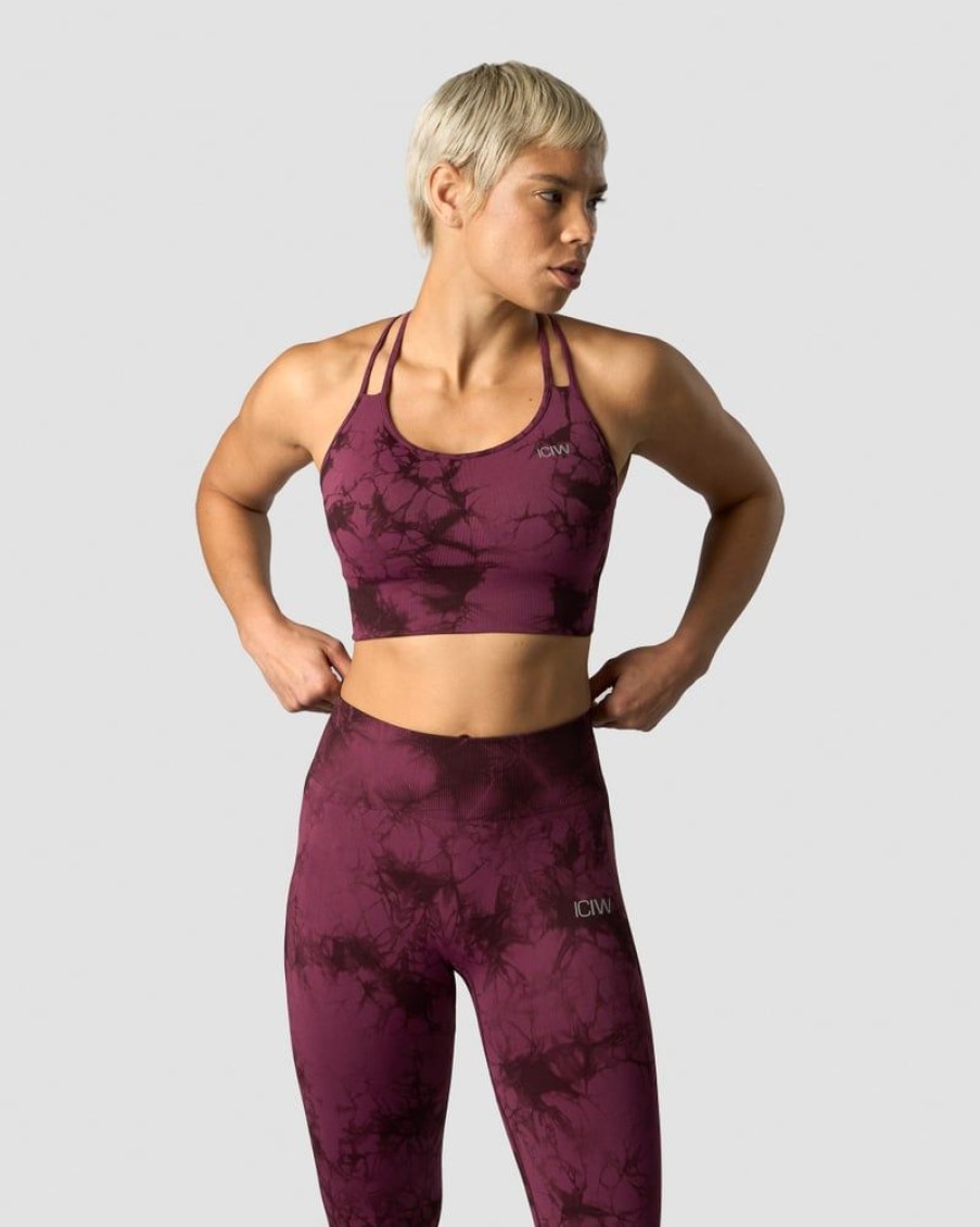 Naiset ICIW Urheiluliivit | Define Seamless Tie Dye Sports Bra Burgundy