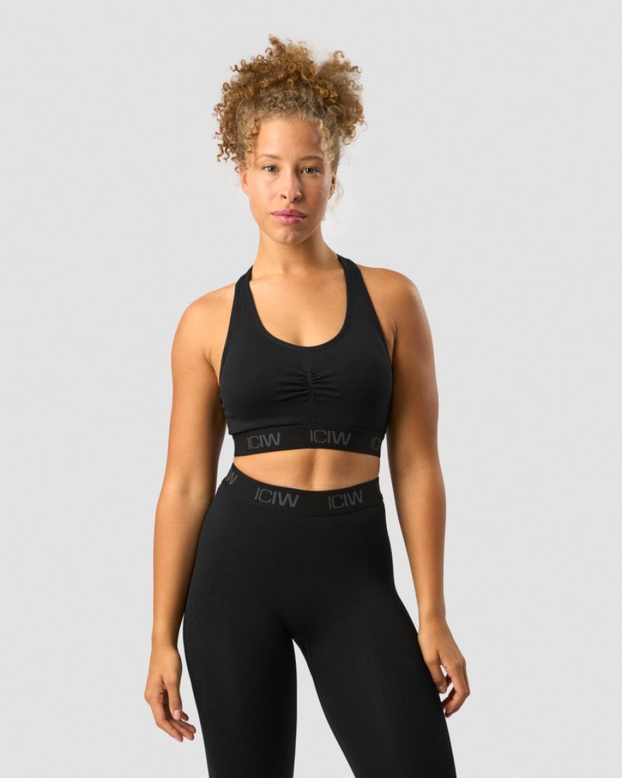 Naiset ICIW Urheiluliivit | Define Seamless Logo Scrunch Sports Bra Black