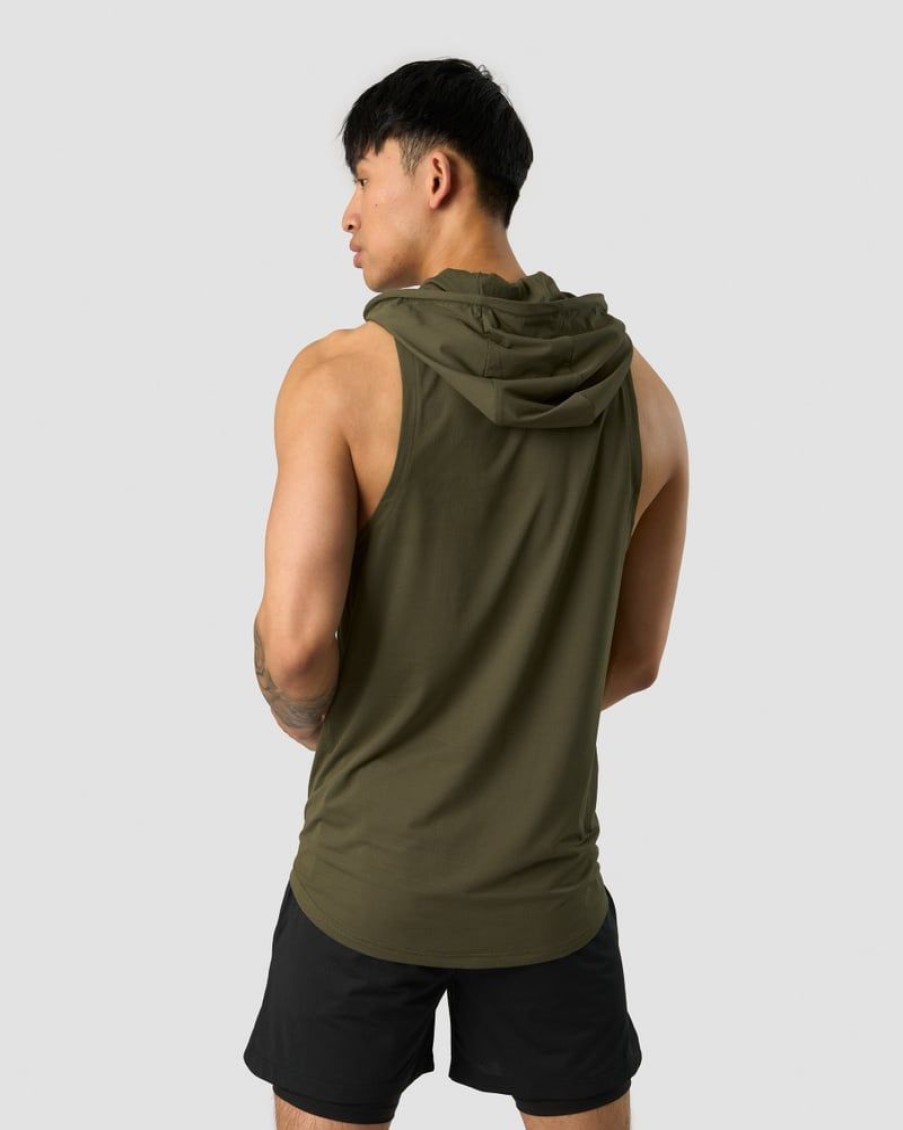 Miehet ICIW T-Paidat | Stride Sleeveless T-Shirt Hoodie Men Dark Green