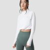 Naiset ICIW Pitkahihaiset Paidat | Define Cropped 1/4 Zip Adjustable White