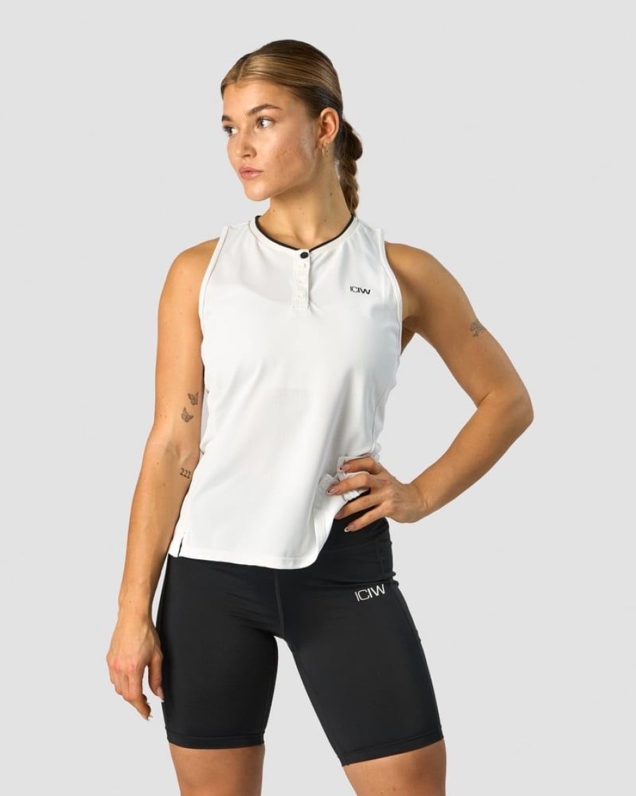 Naiset ICIW Topit | Training Pique Tank Top White/Black