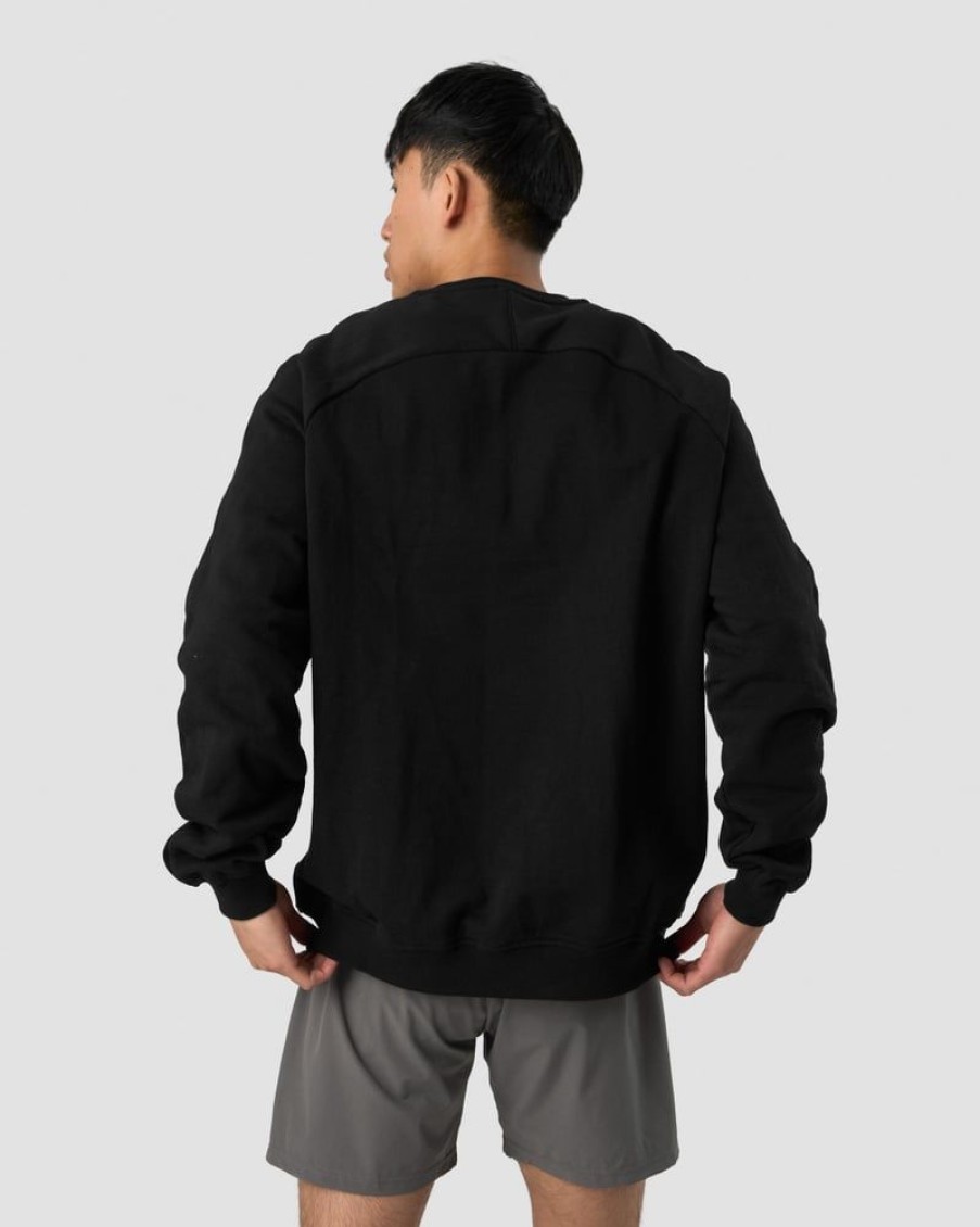 Miehet ICIW Pitkahihaiset Paidat | Essential Crewneck Loose Fit Black Men