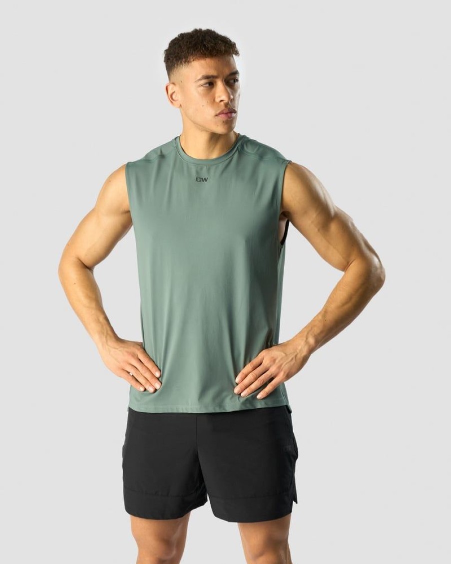 Miehet ICIW T-Paidat | Charge Sleeveless T-Shirt Men Sea Green