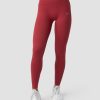 Naiset ICIW Trikoot & Leggingsit | Ribbed Define Seamless Pocket Tights Autumn Red