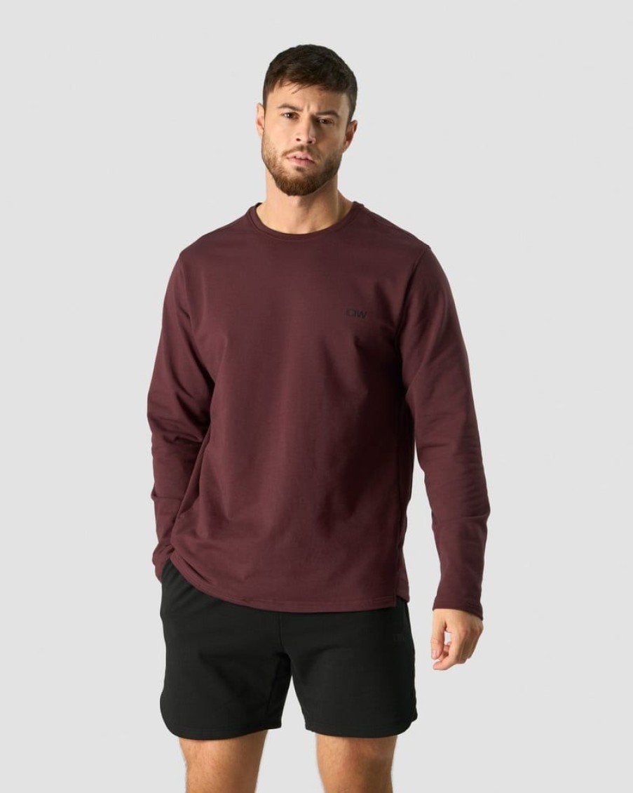 Miehet ICIW Pitkahihaiset Paidat | Stride Sweatshirt Men Burgundy