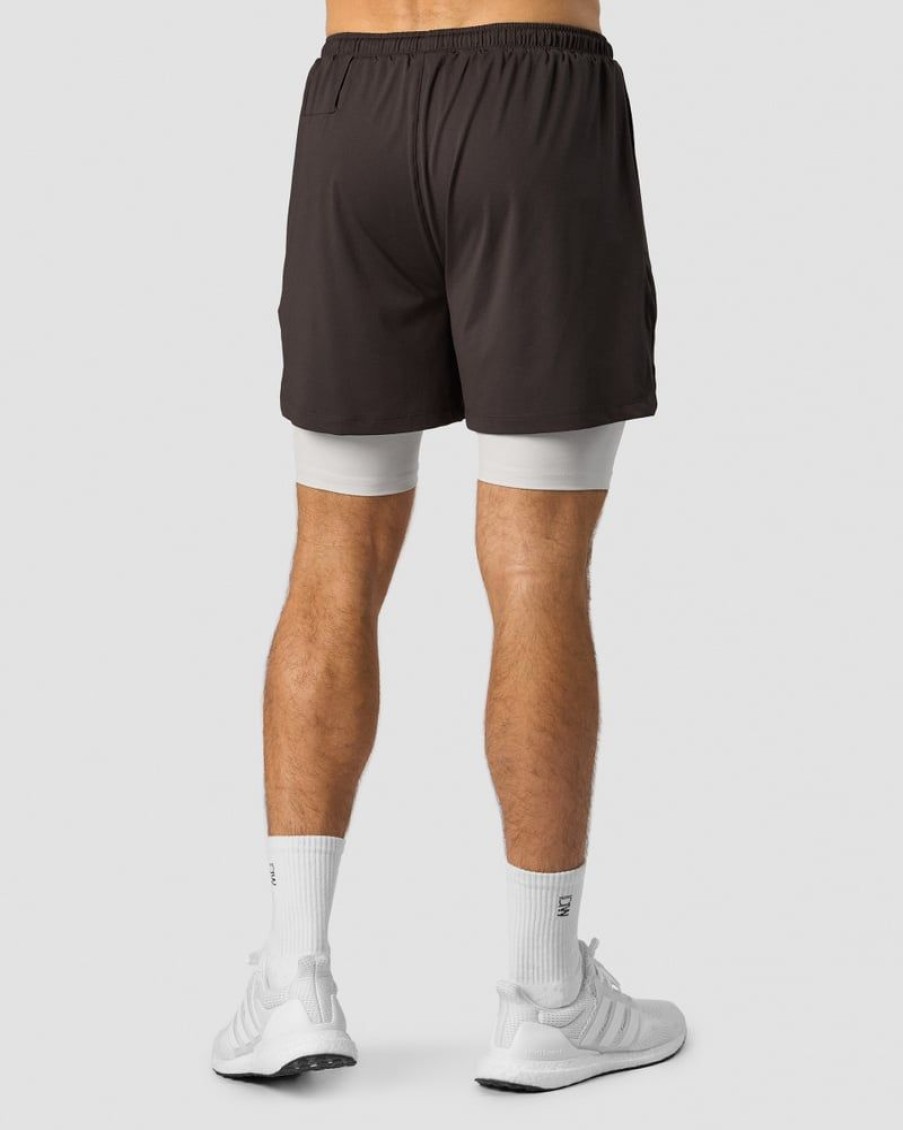 Miehet ICIW Shortsit | Stride 2-In-1 Shorts Men Charcoal