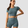 Naiset ICIW Seamless | Define Seamless Logo T-Shirt Crop Top Jungle Green