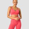 Naiset ICIW Urheiluliivit | Ribbed Define Seamless Strappy Bra Coral Red