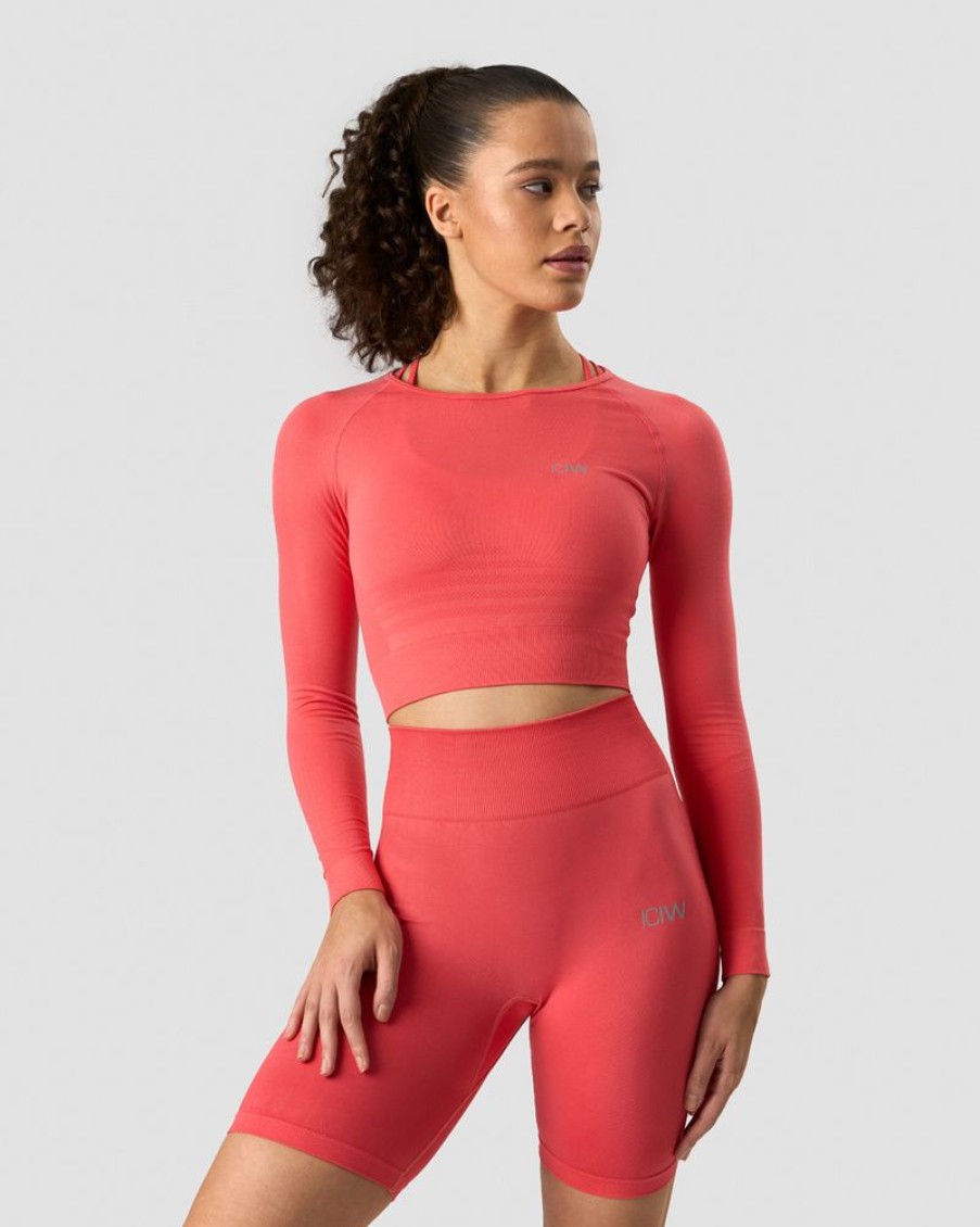 Naiset ICIW Seamless | Define Seamless Ls Crop Top Coral