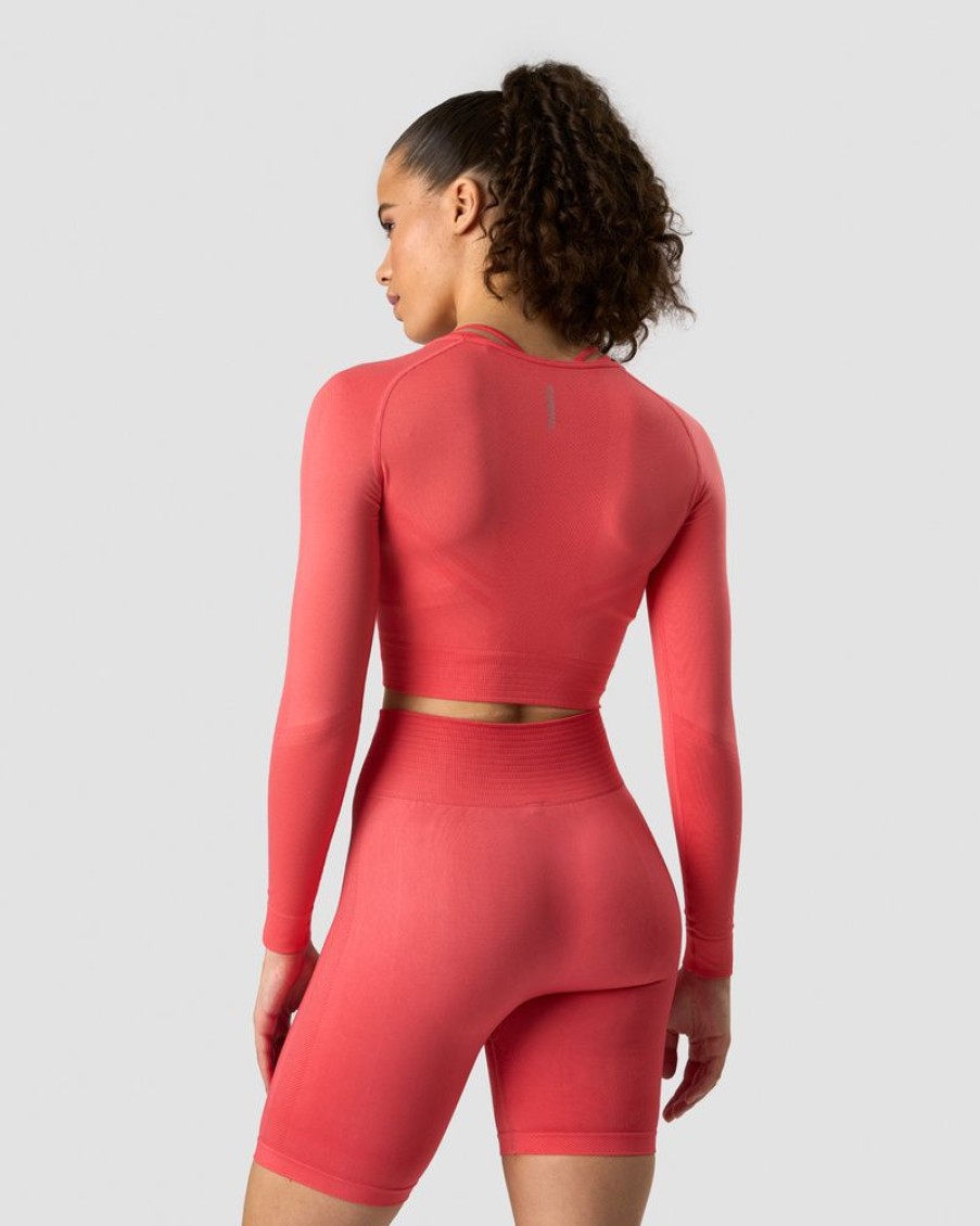 Naiset ICIW Seamless | Define Seamless Ls Crop Top Coral