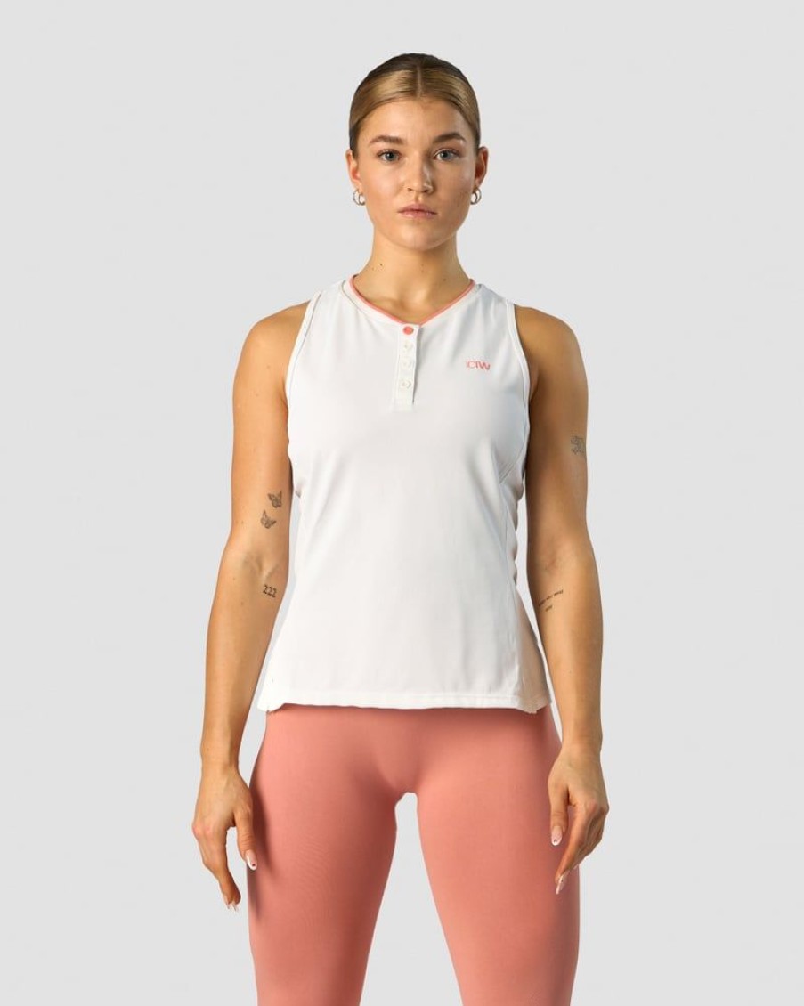 Naiset ICIW Topit | Training Pique Tank Top White/Coral