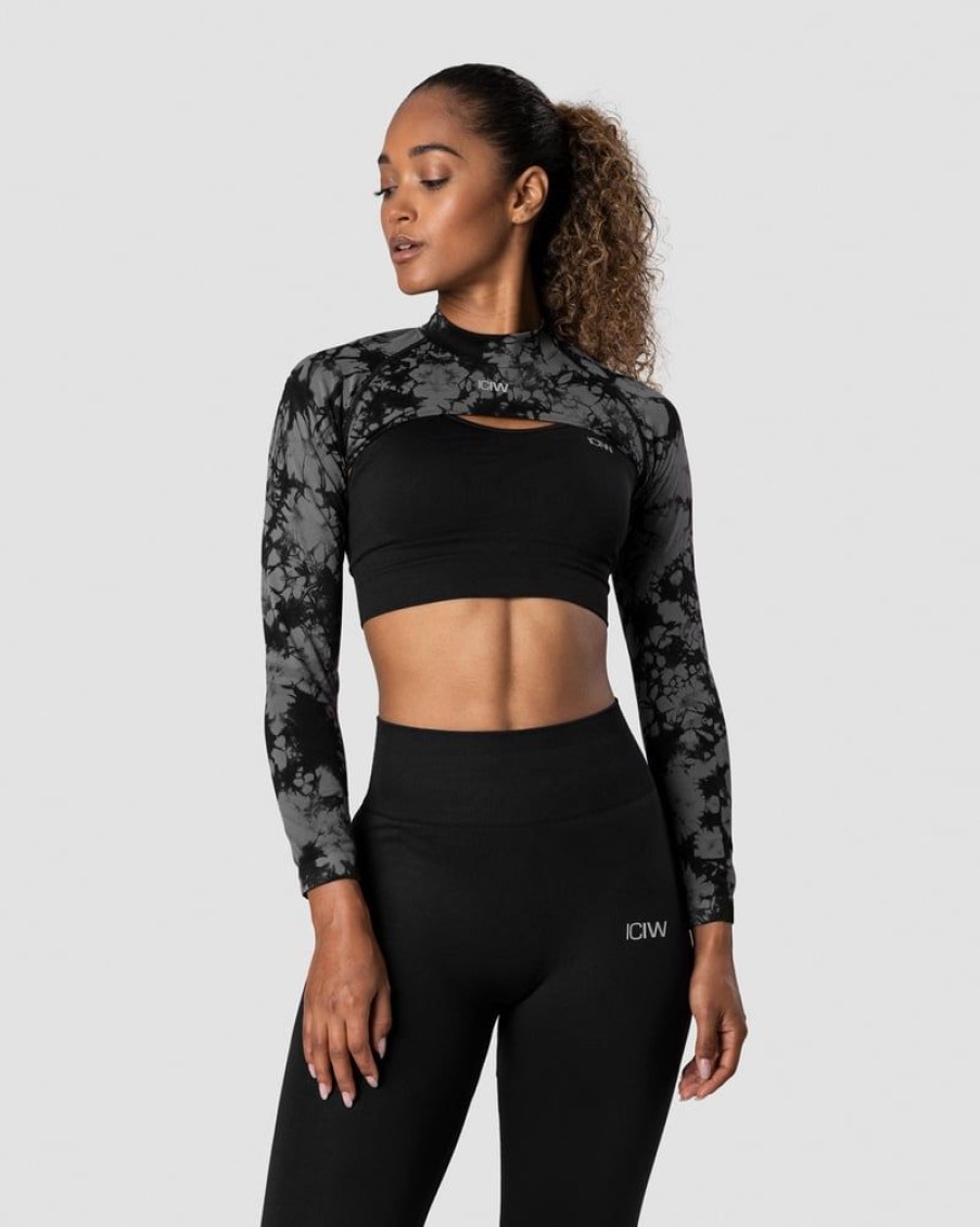 Naiset ICIW Seamless | Define Seamless Ls Shoulder Top Tie Dye Black