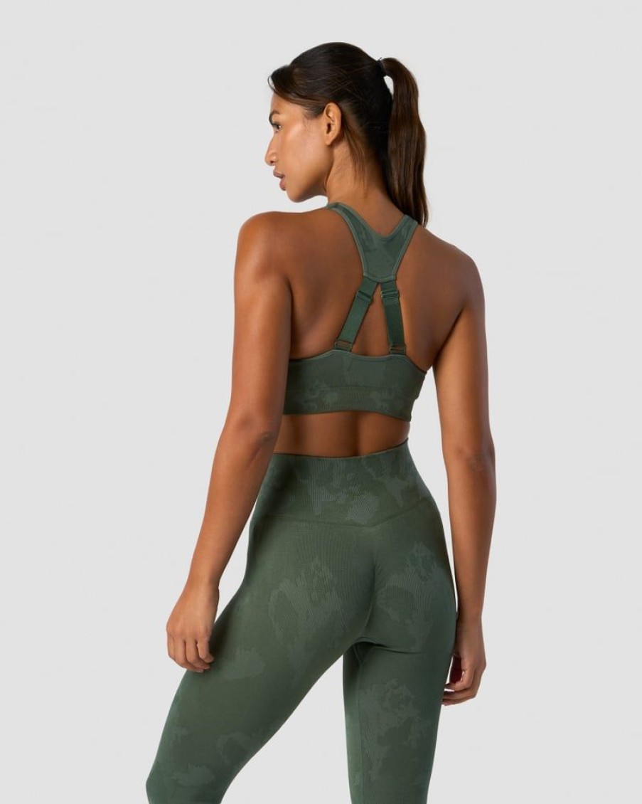 Naiset ICIW Urheiluliivit | Camo Seamless Sports Bra Green