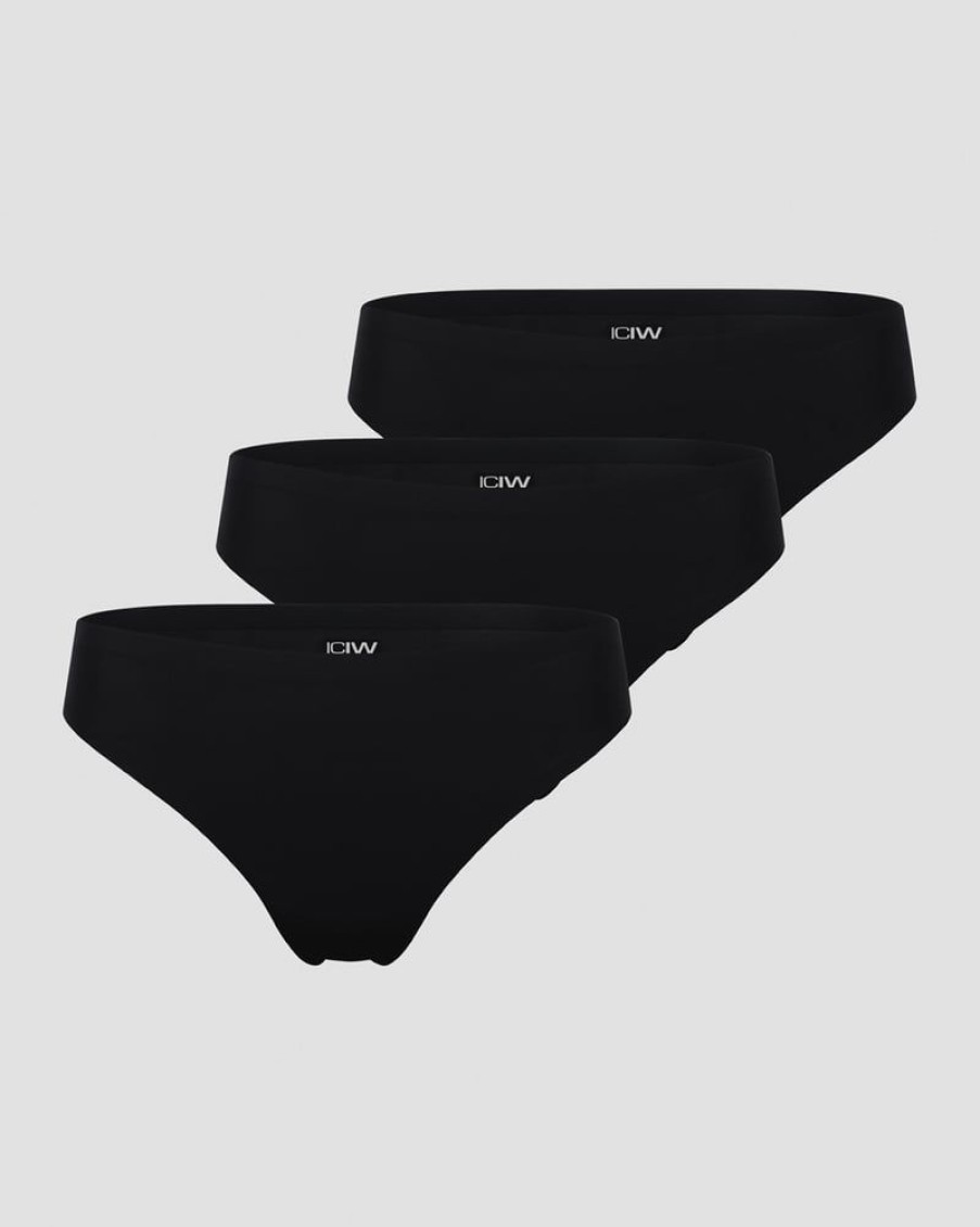 Naiset ICIW Alusvaatteet | Invisible Thong 3-Pack Black