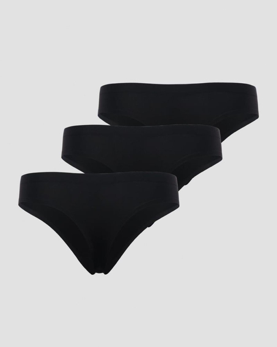 Naiset ICIW Alusvaatteet | Invisible Thong 3-Pack Black