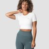 Naiset ICIW Seamless | Define Seamless Cropped T-Shirt White Wmn