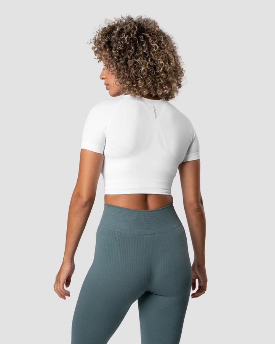 Naiset ICIW Seamless | Define Seamless Cropped T-Shirt White Wmn