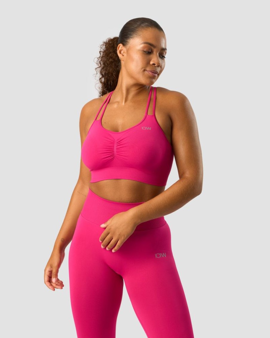 Naiset ICIW Urheiluliivit | Define Seamless Scrunch Sports Bra Bright Pink