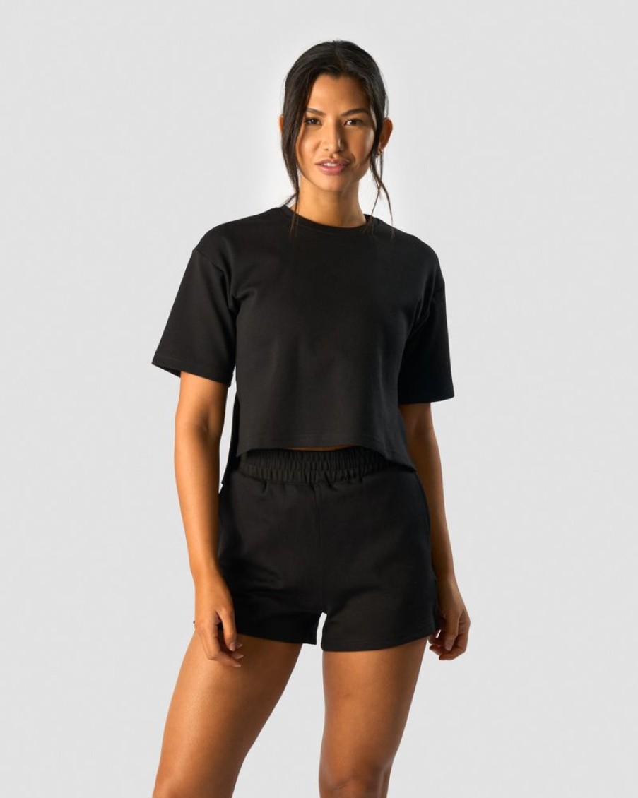 Naiset ICIW T-Paidat | Revive Heavy Cropped T-Shirt Wmn Black